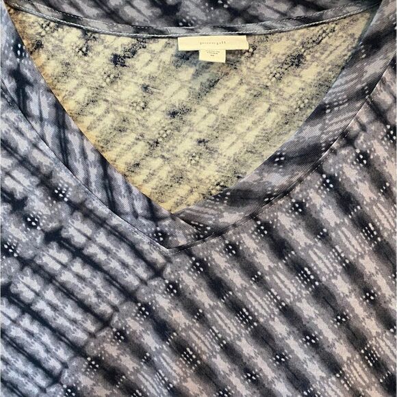 J. Jill Sz M Blue Light Tie-Dye Pattern Slouchy Relaxed Fit Long Sleeve Top - Picture 5 of 7